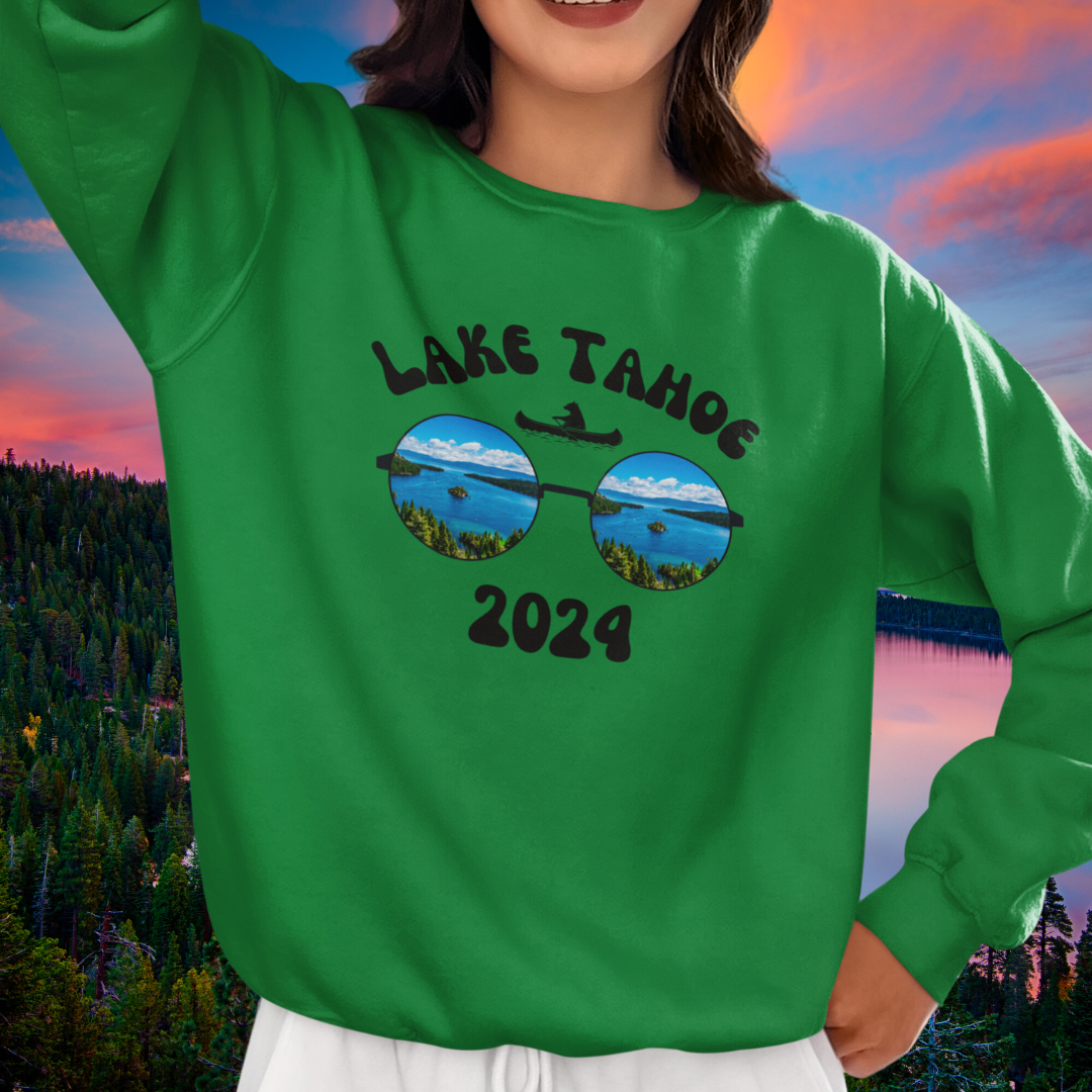 Lake Tahoe Sweatshirt with custom year, Lake Tahoe Sweater, Lake Tahoe Vacation, Lake Tahoe Clothing, Lake Life Clothing, Gift for Him/Her