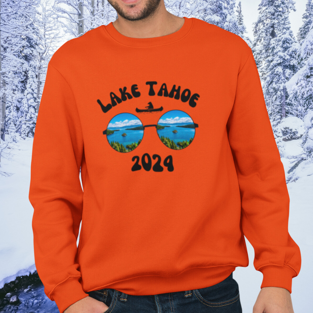 Lake Tahoe Sweatshirt with custom year, Lake Tahoe Sweater, Lake Tahoe Vacation, Lake Tahoe Clothing, Lake Life Clothing, Gift for Him/Her