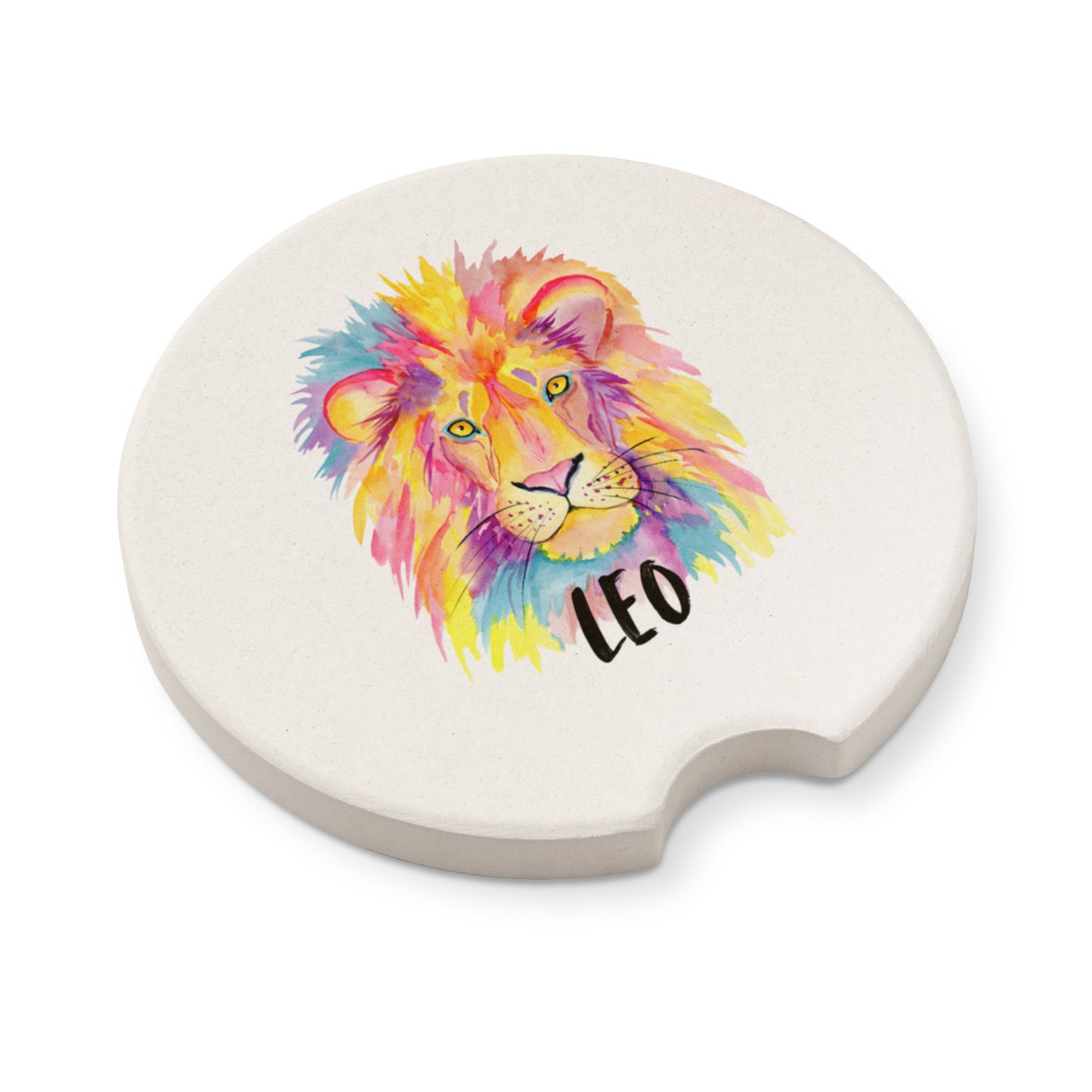 Leo Car Coasters, Leo Zodiac Coasters, Leo Star Sign Coasters, Watercolor Lion Coaster, Gift for Leo Star Sign, Zodiac Leo Collection