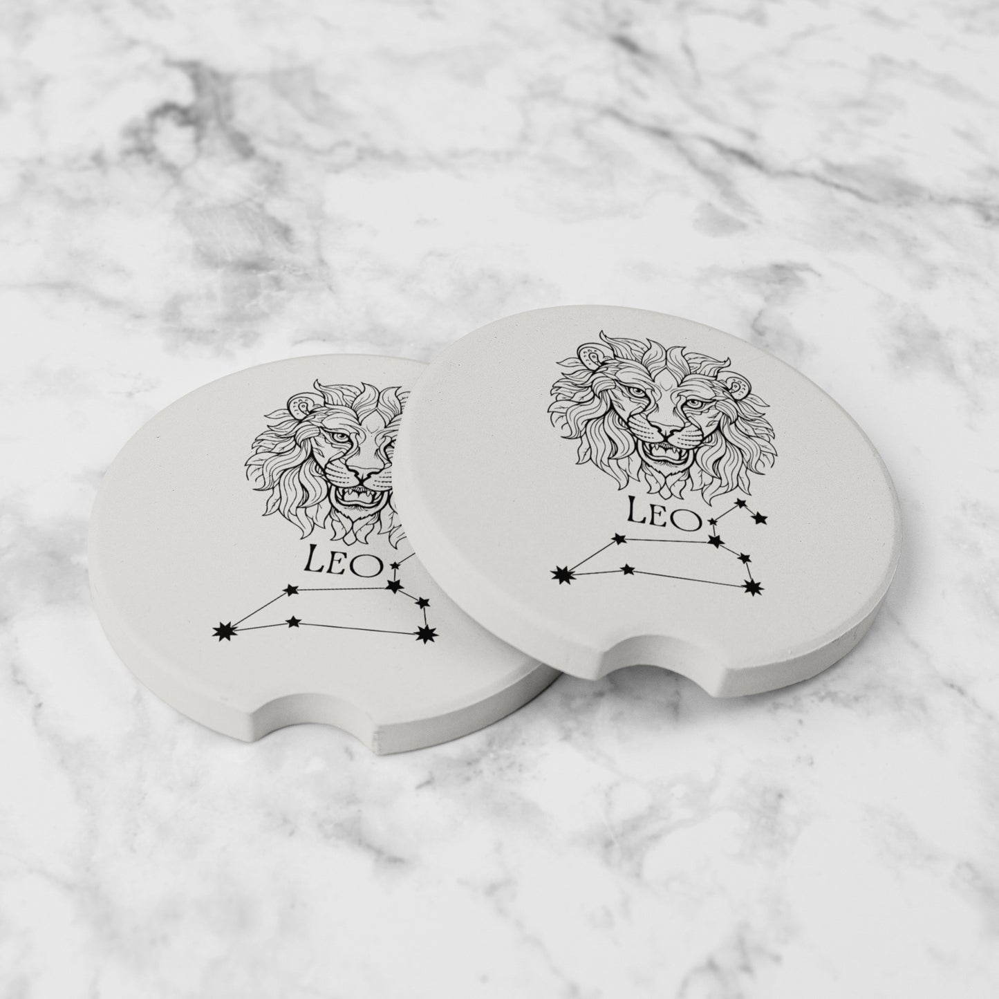 Leo Star Sign Car Coasters, Leo Zodiac Coasters, Leo Constellation Coasters, Gift for Leo Star Sign, Zodiac Leo Collection, Unisex Car Gift