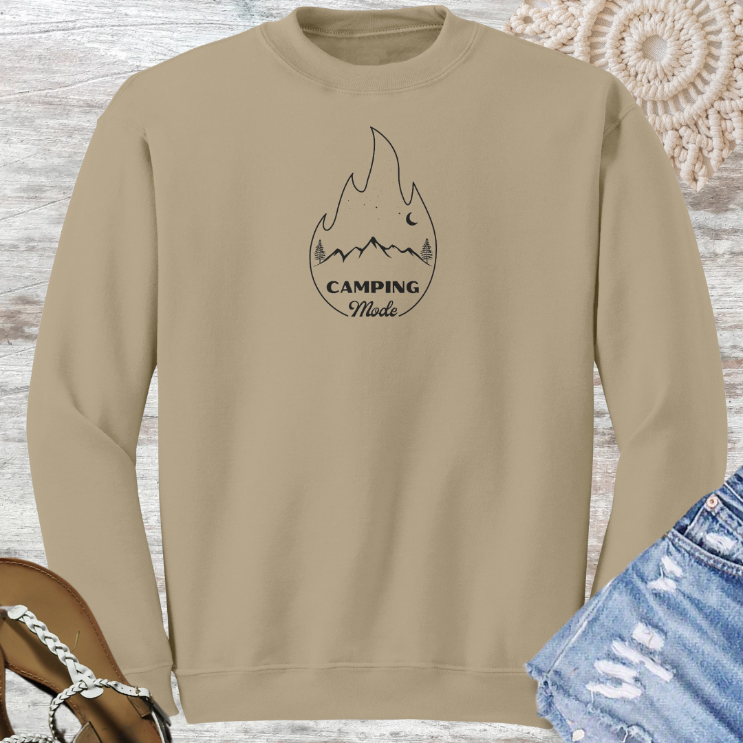 Camping Mode Sweatshirt, Hiking Sweater, Adventure Sweatshirt, Road Trip Shirt, Nature Lover Gift, Gift for Campers