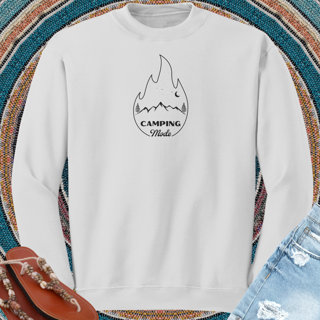 Camping Mode Sweatshirt, Hiking Sweater, Adventure Sweatshirt, Road Trip Shirt, Nature Lover Gift, Gift for Campers