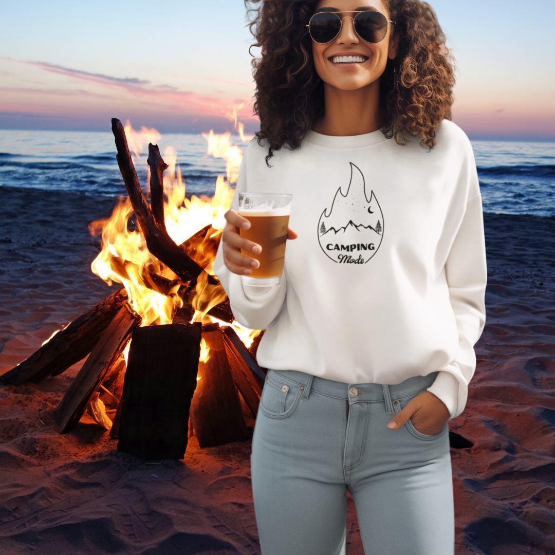 Camping Mode Sweatshirt, Hiking Sweater, Adventure Sweatshirt, Road Trip Shirt, Nature Lover Gift, Gift for Campers
