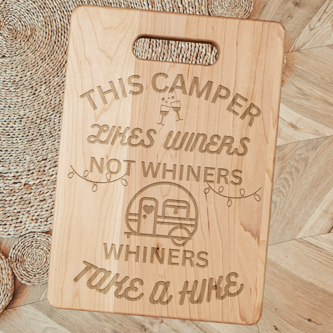 Camper Cutting Board, Winers not Whiners Funny Cheese Board, RV Cutting Board, Camping Gear, RV Accessories