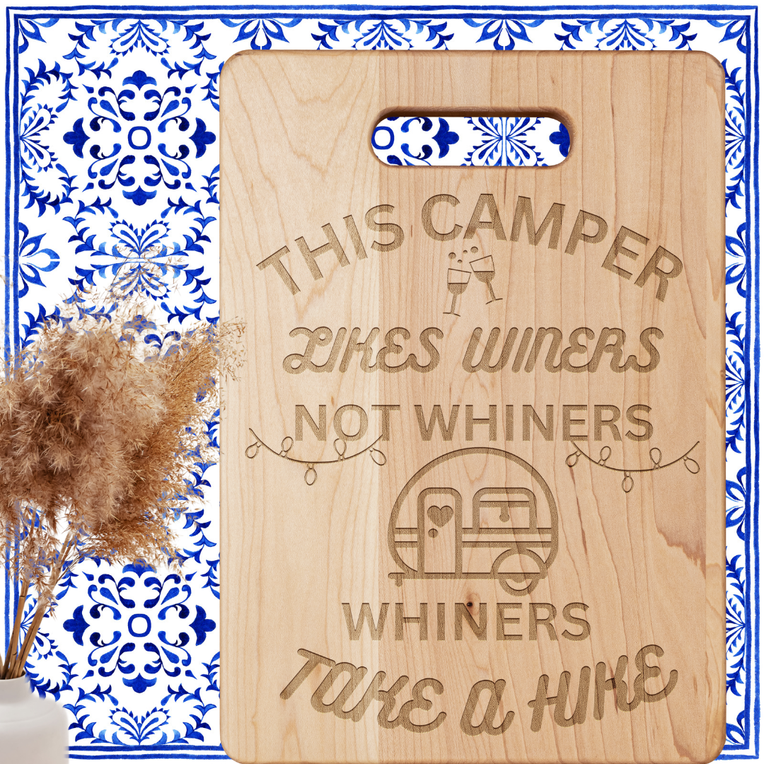 Camper Cutting Board, Winers not Whiners Funny Cheese Board, RV Cutting Board, Camping Gear, RV Accessories