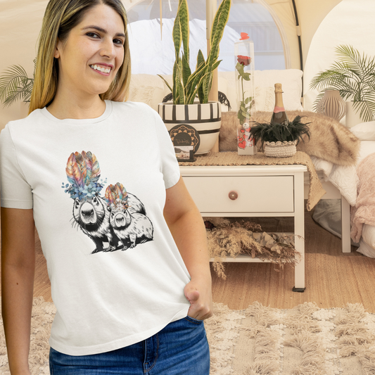 Capybara Shirt, Floral Capybara Shirt, Cute Animal Tee, Capybara Tee, Nature Lover Gift, Gift for Capybara Lover, Capybara Clothing, Mother Daughter Shirts