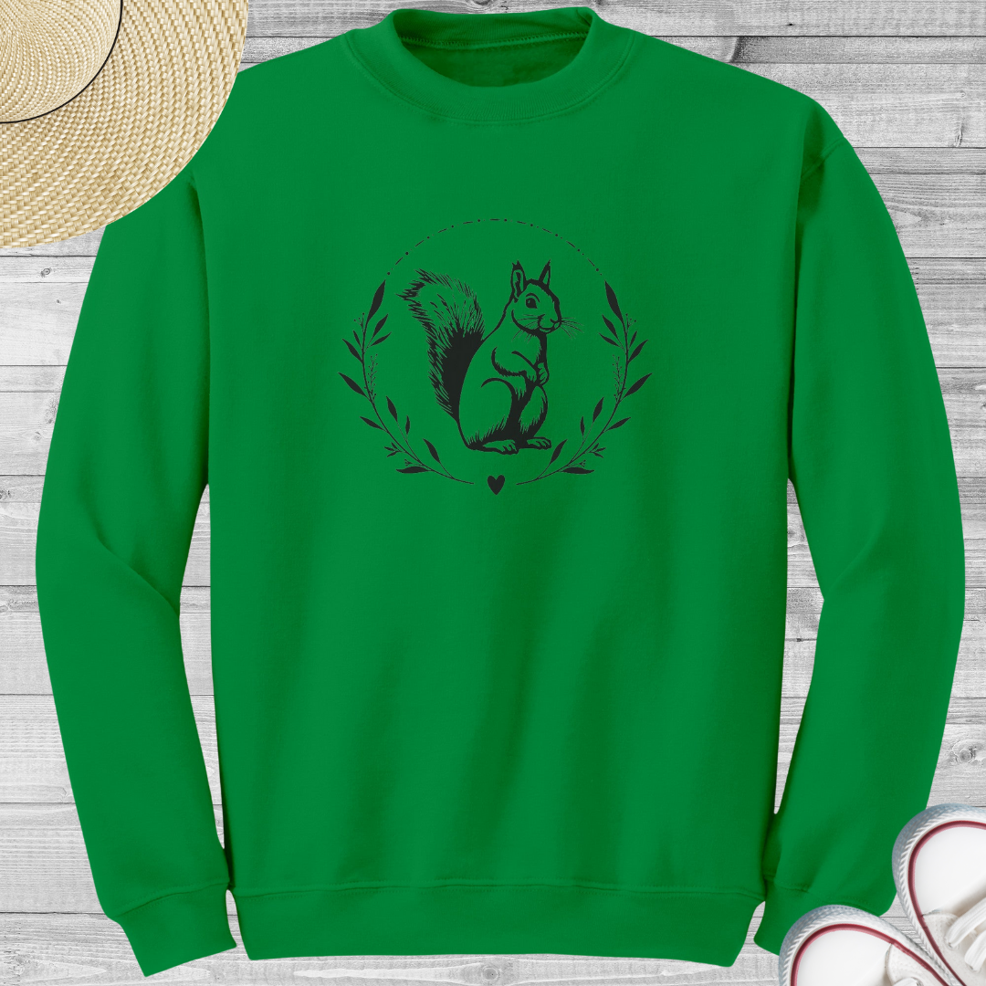 Squirrel Lover Sweatshirt, Animal Lover Sweater, Nature Lover Gift, Outdoorsy Sweater, Women's Crewneck Sweatshirt, Gift for Campers