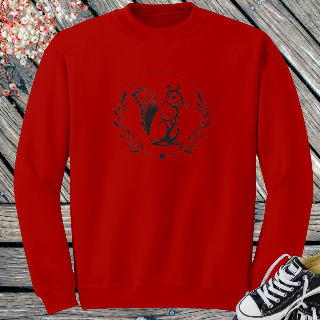 Squirrel Lover Sweatshirt, Animal Lover Sweater, Nature Lover Gift, Outdoorsy Sweater, Women's Crewneck Sweatshirt, Gift for Campers