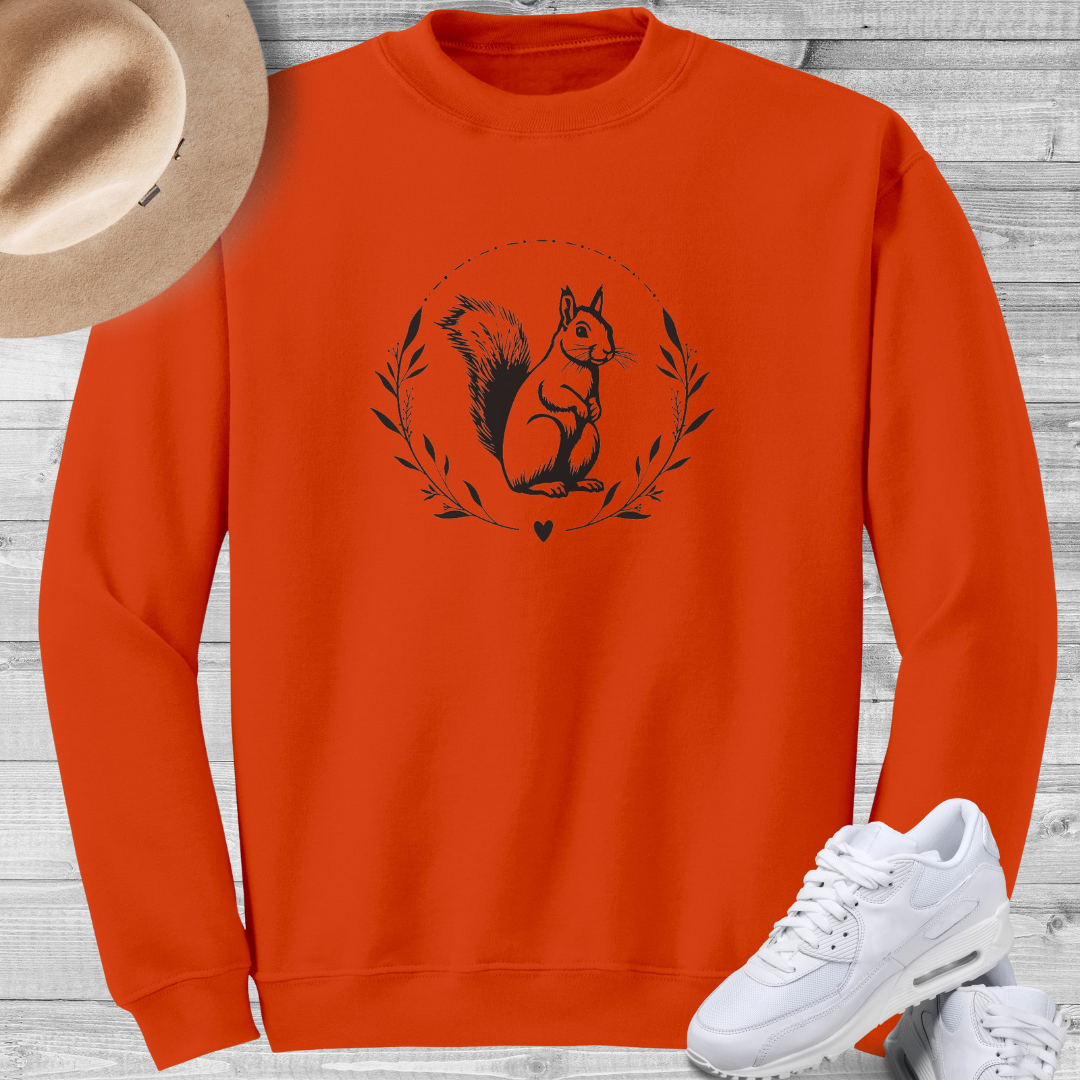 Squirrel Lover Sweatshirt, Animal Lover Sweater, Nature Lover Gift, Outdoorsy Sweater, Women's Crewneck Sweatshirt, Gift for Campers