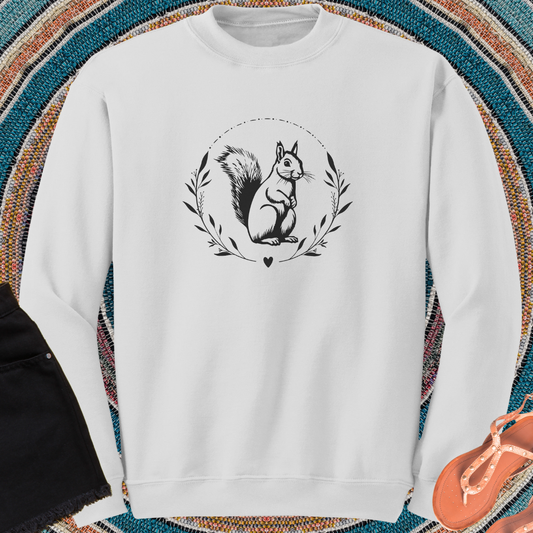 Squirrel Lover Sweatshirt, Animal Lover Sweater, Nature Lover Gift, Outdoorsy Sweater, Women's Crewneck Sweatshirt, Gift for Campers