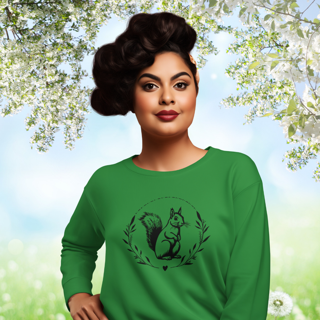 Squirrel Lover Sweatshirt, Animal Lover Sweater, Nature Lover Gift, Outdoorsy Sweater, Women's Crewneck Sweatshirt, Gift for Campers