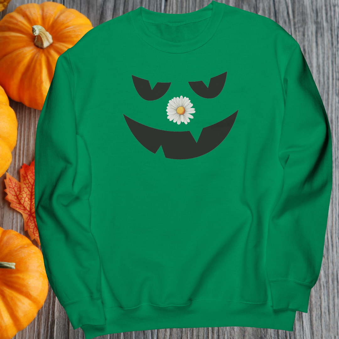 Halloween Sweatshirt, Jack O Lantern Scary Pumpkin Sweater, Daisy Sweatshirt, Cute Halloween Apparel, Fall Sweater