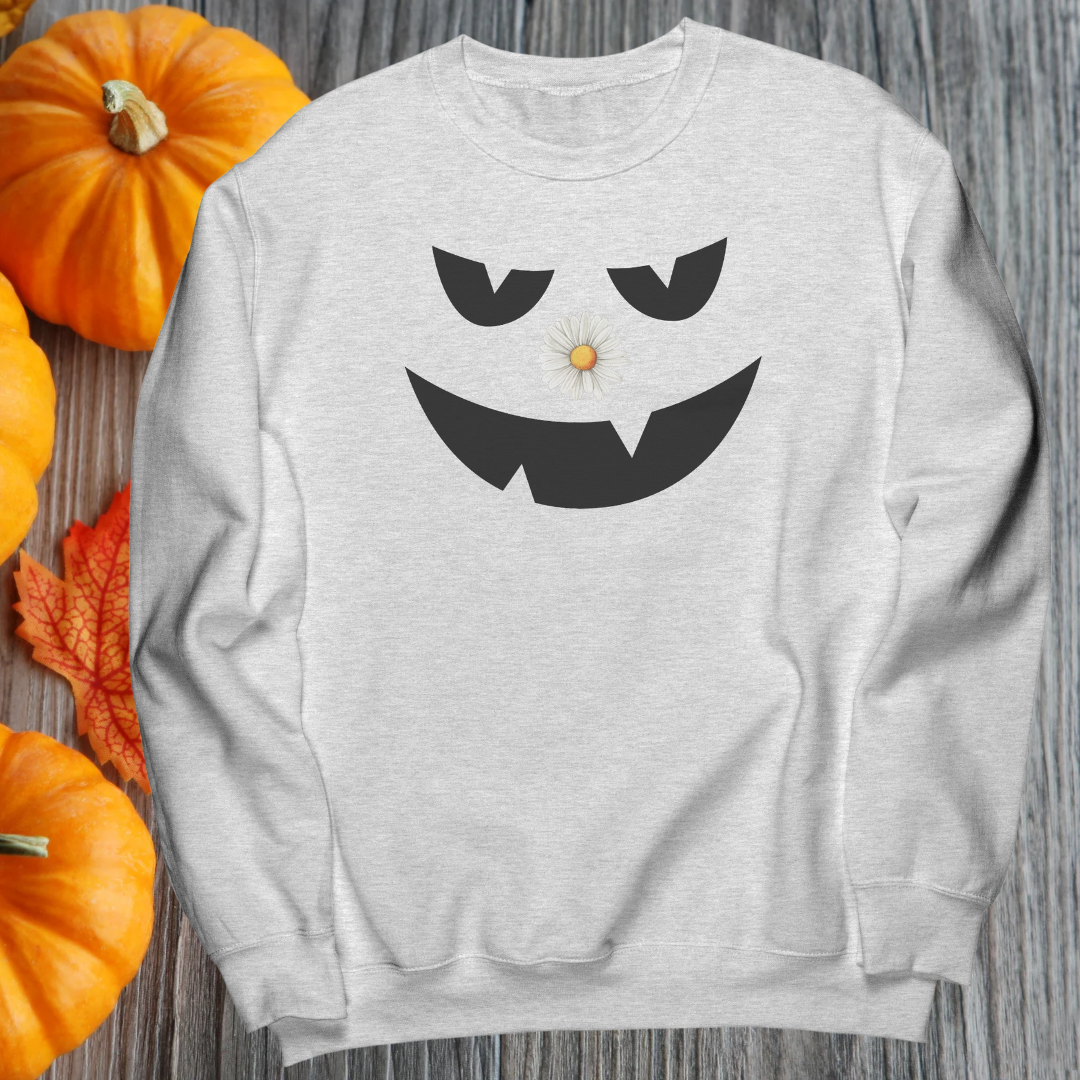 Halloween Sweatshirt, Jack O Lantern Scary Pumpkin Sweater, Daisy Sweatshirt, Cute Halloween Apparel, Fall Sweater