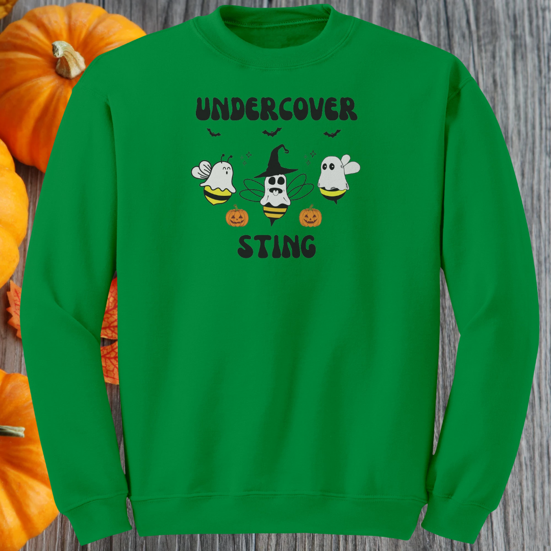 Halloween Ghost Sweatshirt, Undercover Sting Ghost Bees Sweater, Funny Halloween Trick or Treating Sweater, Halloween Apparel, Bee Sweatshirt