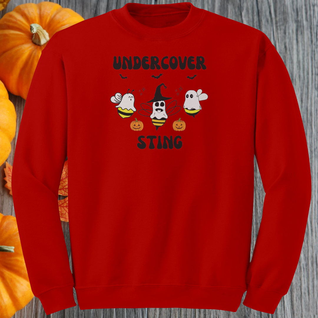 Halloween Ghost Sweatshirt, Undercover Sting Ghost Bees Sweater, Funny Halloween Trick or Treating Sweater, Halloween Apparel, Bee Sweatshirt