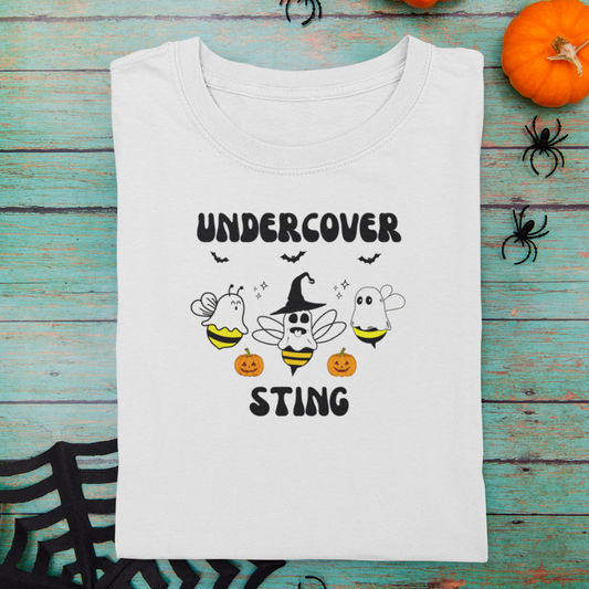 Halloween Ghost Shirt, Undercover Sting Ghost Bees Tshirt, Funny Halloween Trick or Treat Tee, Halloween Apparel, Bee Lover Shirt