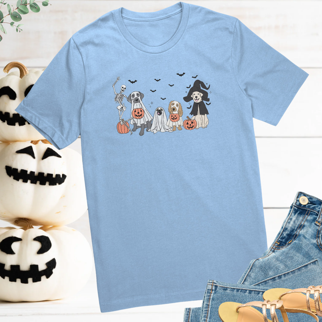 Funny Dog Halloween Shirt, Ghost Dogs Tshirt, Dog Skeleton Tee, Boop Dog Shirt, Dog Lover Shirt, Dog Mom Tee, Pumpkin Vintage Halloween Tee