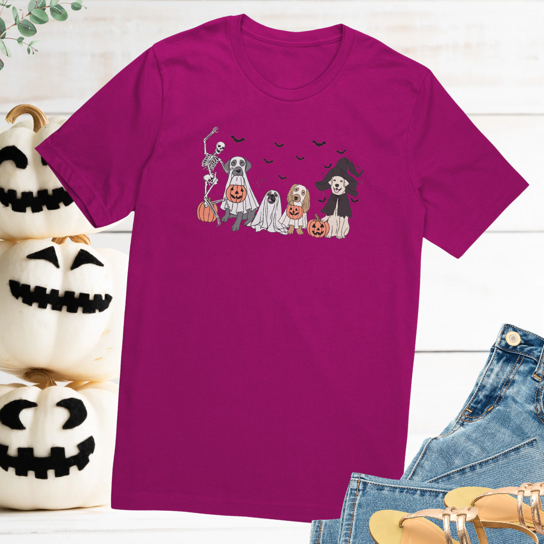Funny Dog Halloween Shirt, Ghost Dogs Tshirt, Dog Skeleton Tee, Boop Dog Shirt, Dog Lover Shirt, Dog Mom Tee, Pumpkin Vintage Halloween Tee