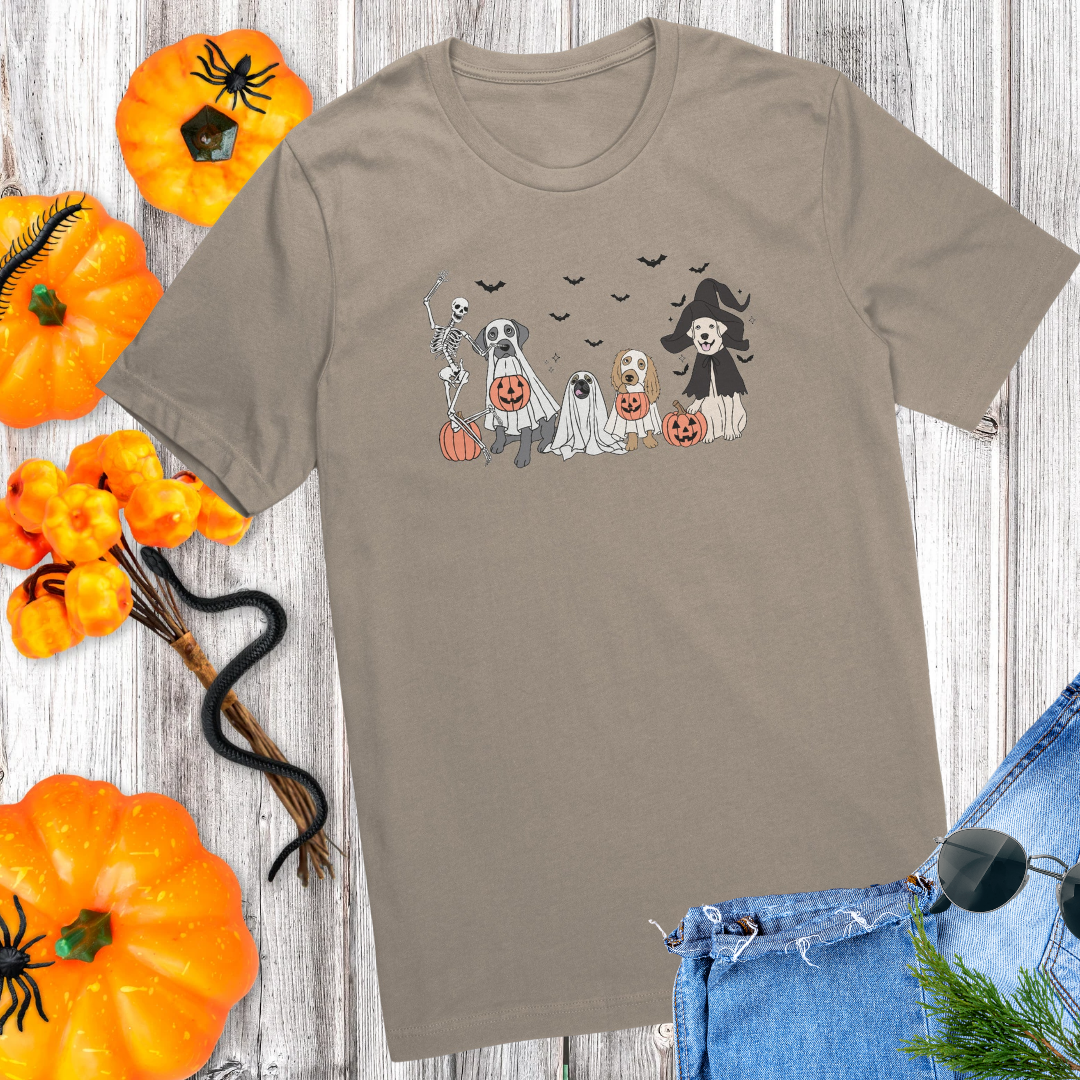 Funny Dog Halloween Shirt, Ghost Dogs Tshirt, Dog Skeleton Tee, Boop Dog Shirt, Dog Lover Shirt, Dog Mom Tee, Pumpkin Vintage Halloween Tee
