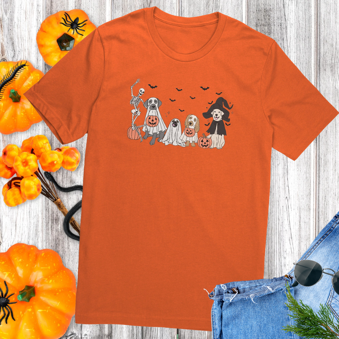 Funny Dog Halloween Shirt, Ghost Dogs Tshirt, Dog Skeleton Tee, Boop Dog Shirt, Dog Lover Shirt, Dog Mom Tee, Pumpkin Vintage Halloween Tee