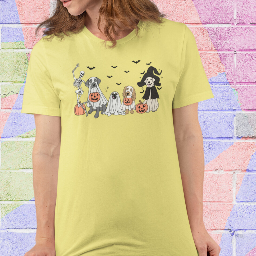 Funny Dog Halloween Shirt, Ghost Dogs Tshirt, Dog Skeleton Tee, Boop Dog Shirt, Dog Lover Shirt, Dog Mom Tee, Pumpkin Vintage Halloween Tee