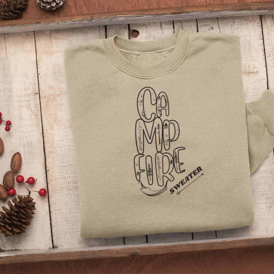 Campfire Sweatshirt, Camping Sweater, Outdoorsy Sweatshirt, Hiking Sweater, Pine Trees Sweatshirt, Nature Lover Sweater, RV Sweater
