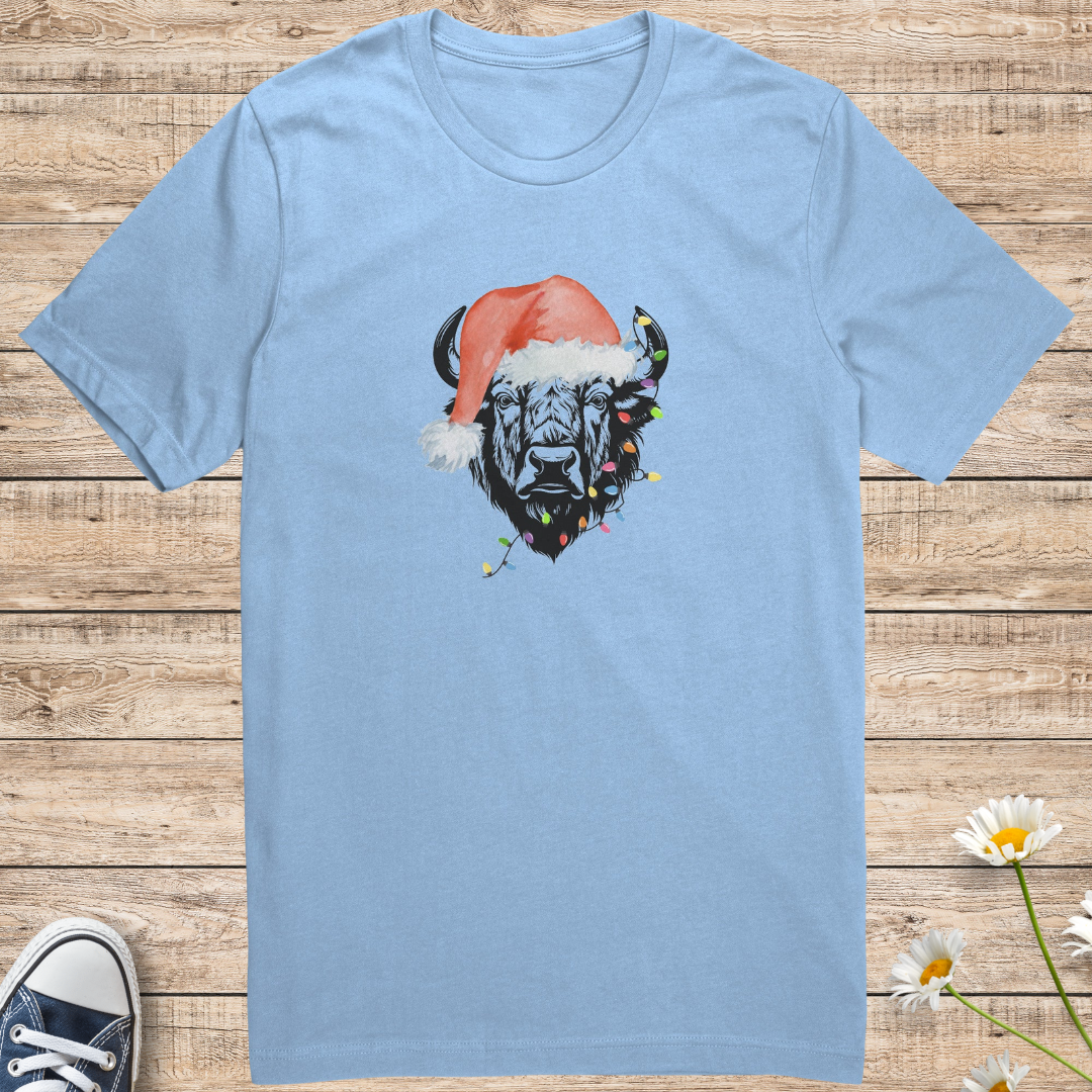 Bison Christmas Shirt, Christmas Lights Bison Shirt, Bison Lover Christmas Shirt, Buffalo Christmas Camping Shirt, Gift for Bison National Parks Lover