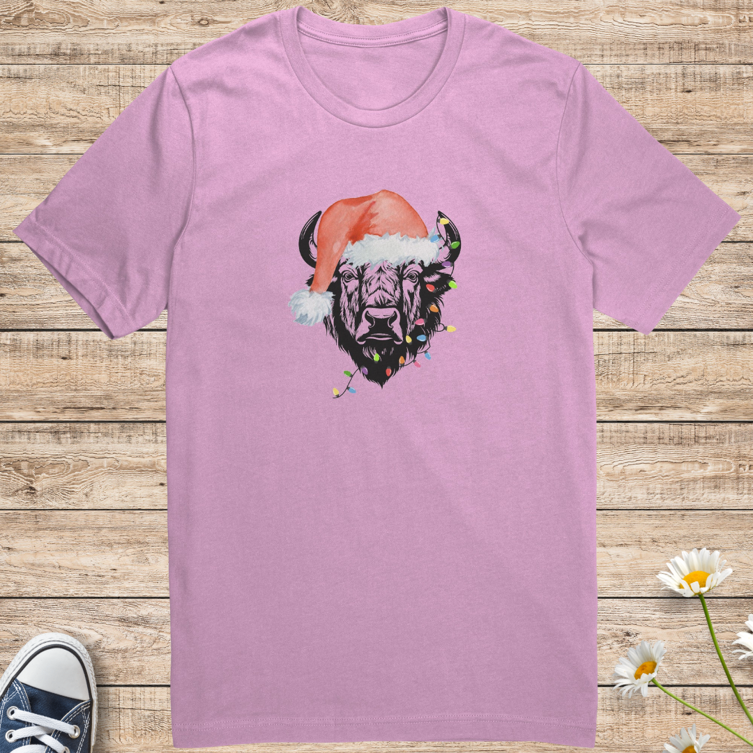 Bison Christmas Shirt, Christmas Lights Bison Shirt, Bison Lover Christmas Shirt, Buffalo Christmas Camping Shirt, Gift for Bison National Parks Lover