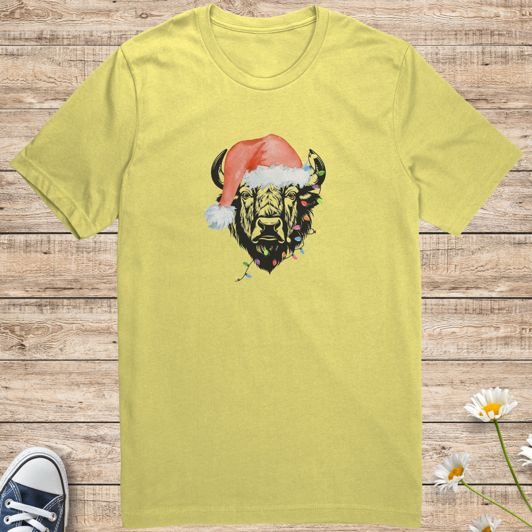 Bison Christmas Shirt, Christmas Lights Bison Shirt, Bison Lover Christmas Shirt, Buffalo Christmas Camping Shirt, Gift for Bison National Parks Lover