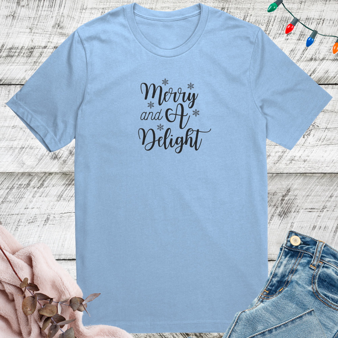 Merry Christmas Shirt, Delight Cozy TShirt, Funny Comfy Xmas Shirt, Gift for Christmas Lover