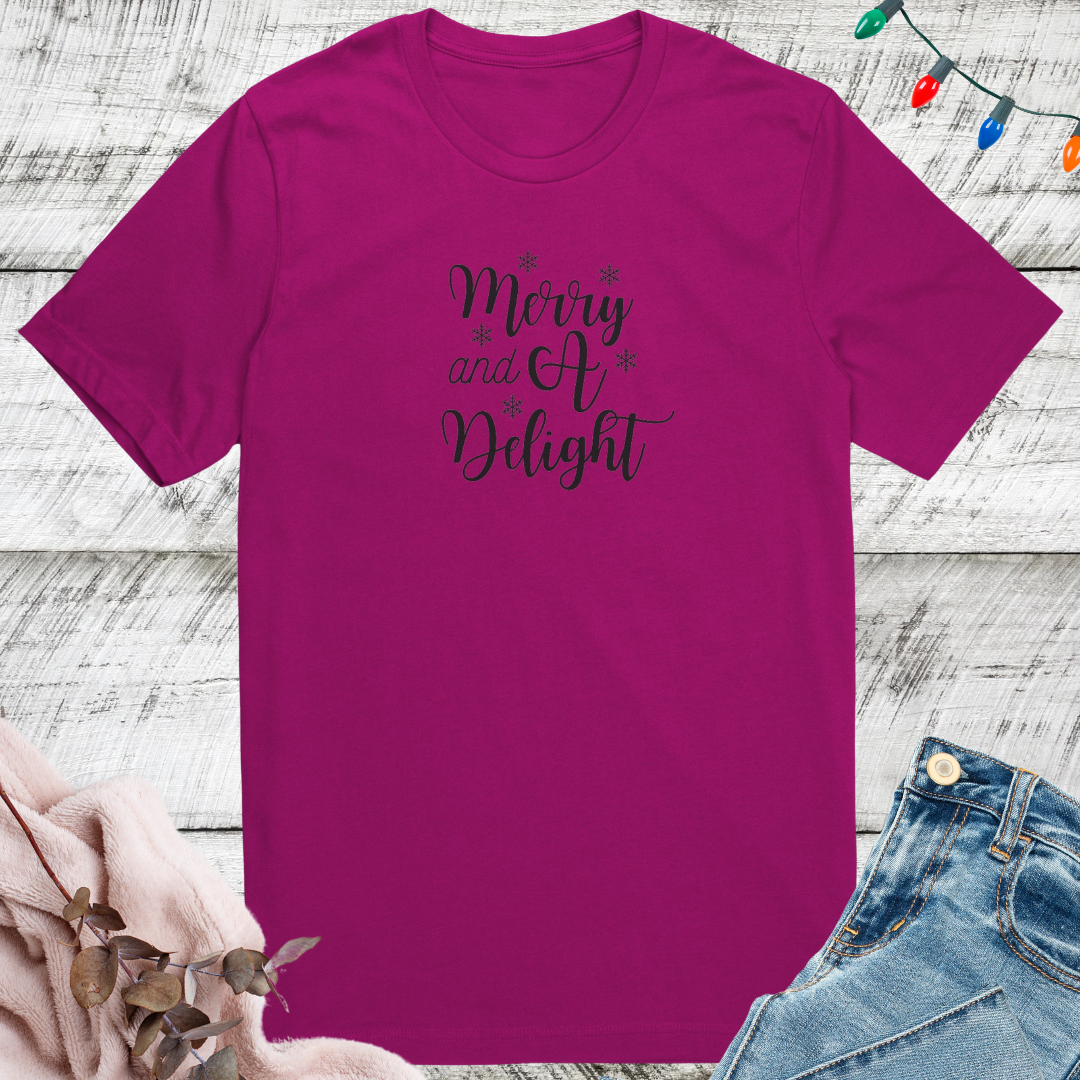 Merry Christmas Shirt, Delight Cozy TShirt, Funny Comfy Xmas Shirt, Gift for Christmas Lover
