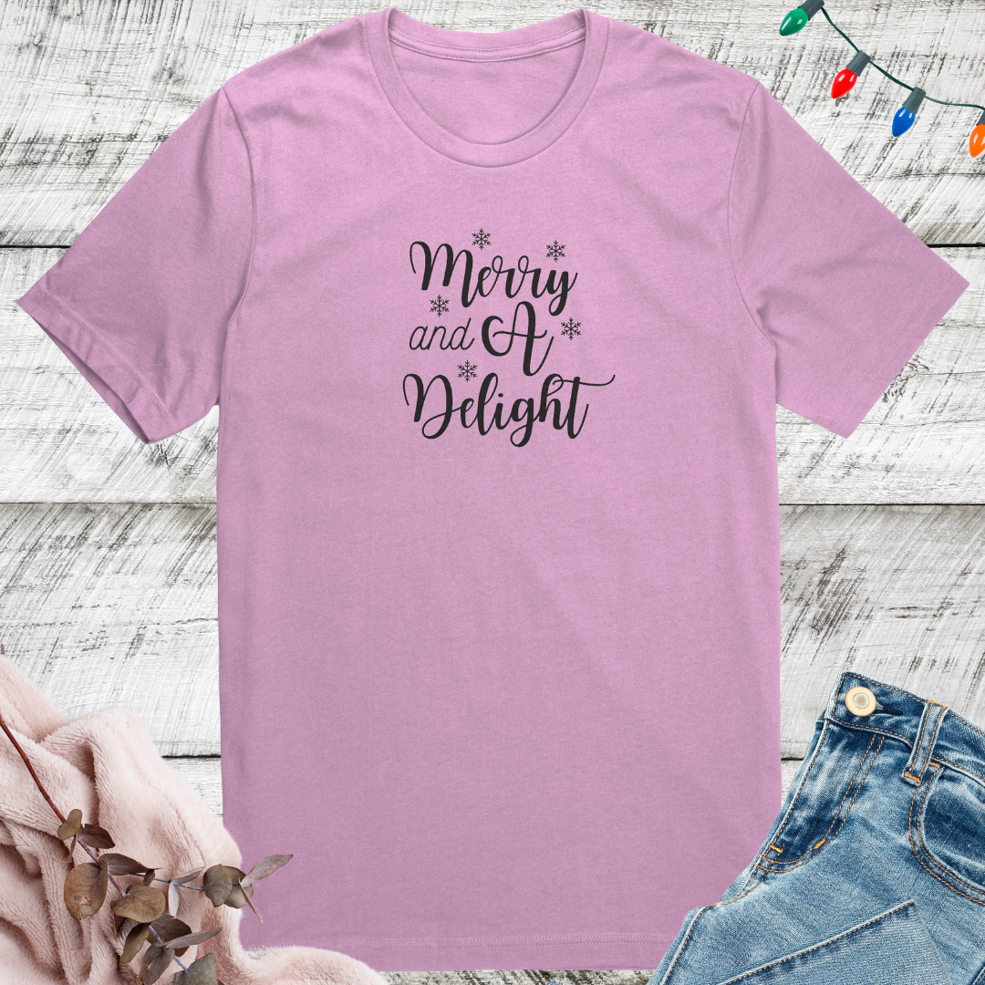 Merry Christmas Shirt, Delight Cozy TShirt, Funny Comfy Xmas Shirt, Gift for Christmas Lover