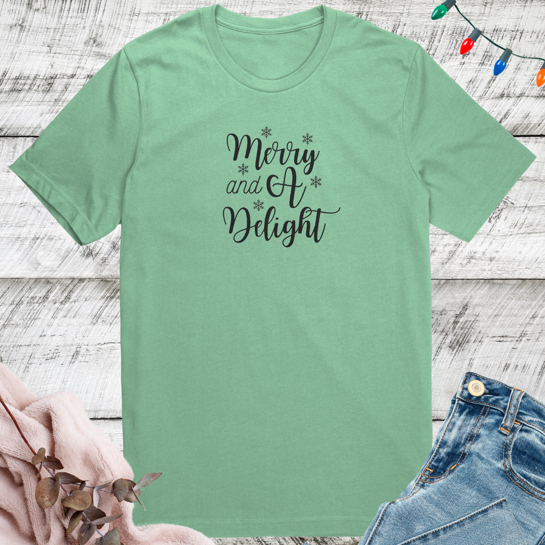 Merry Christmas Shirt, Delight Cozy TShirt, Funny Comfy Xmas Shirt, Gift for Christmas Lover