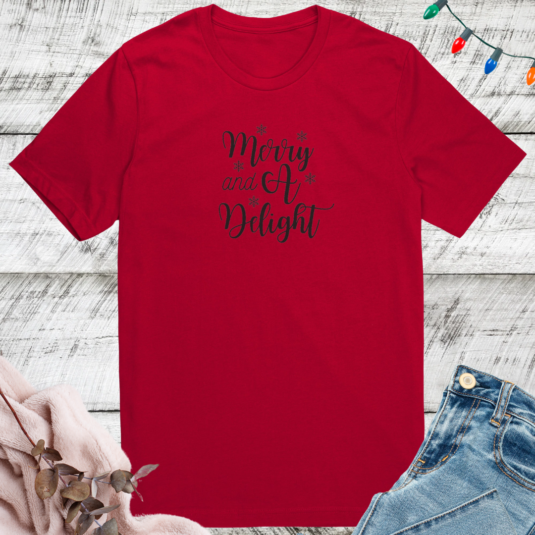 Merry Christmas Shirt, Delight Cozy TShirt, Funny Comfy Xmas Shirt, Gift for Christmas Lover
