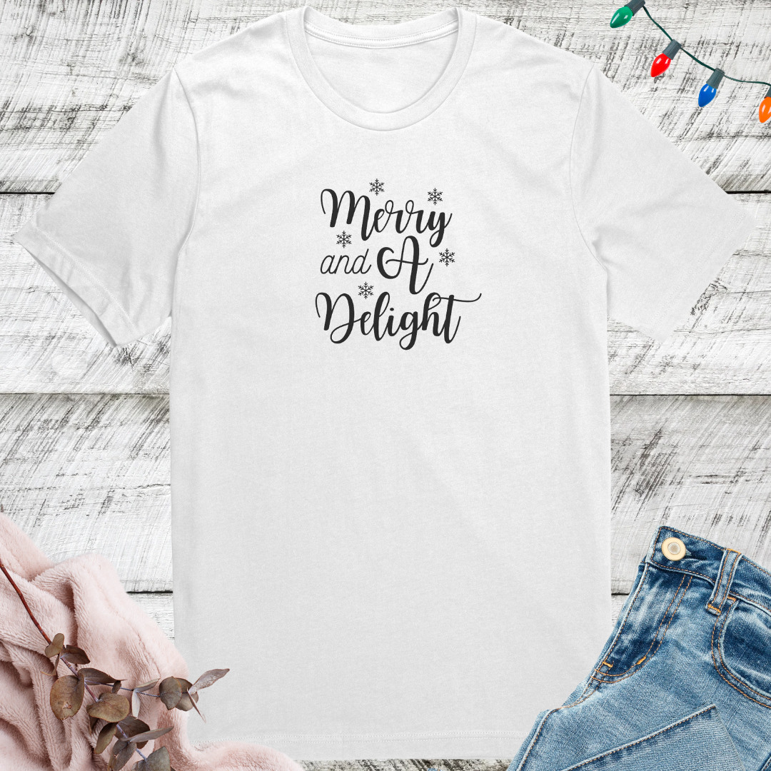 Merry Christmas Shirt, Delight Cozy TShirt, Funny Comfy Xmas Shirt, Gift for Christmas Lover
