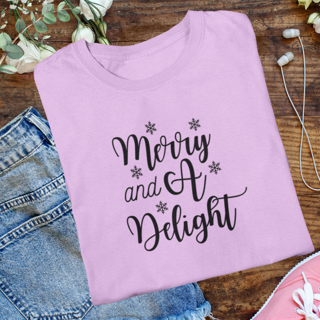 Merry Christmas Shirt, Delight Cozy TShirt, Funny Comfy Xmas Shirt, Gift for Christmas Lover