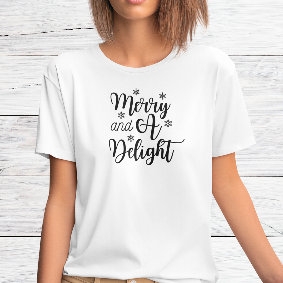 Merry Christmas Shirt, Delight Cozy TShirt, Funny Comfy Xmas Shirt, Gift for Christmas Lover