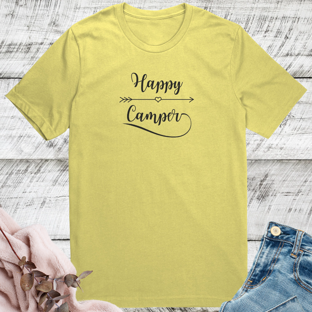 Happy Camper Tshirt, Cute Camping Shirt, Hiking Shirt, Adventure Shirt, Campfire Shirt, Nature Lover Gift