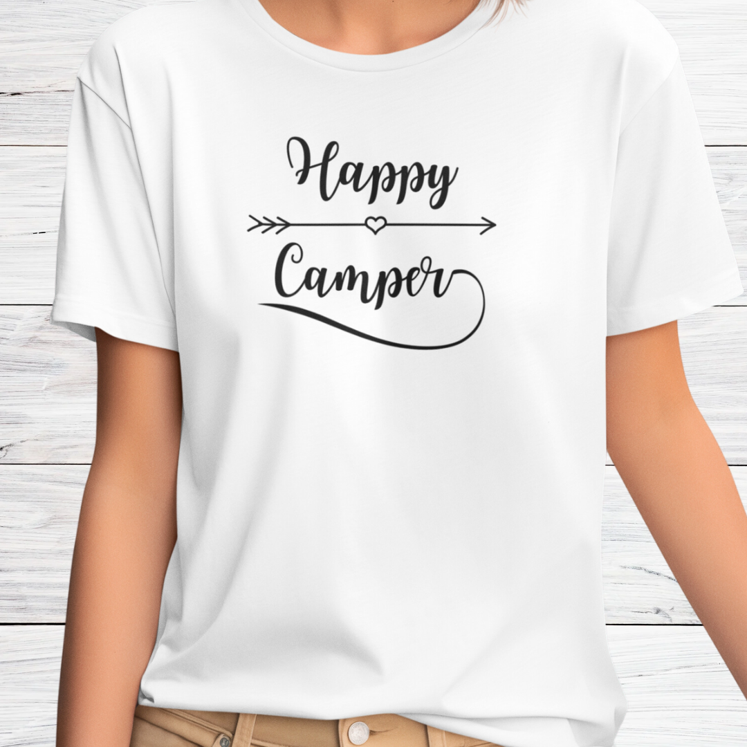 Happy Camper Tshirt, Cute Camping Shirt, Hiking Shirt, Adventure Shirt, Campfire Shirt, Nature Lover Gift
