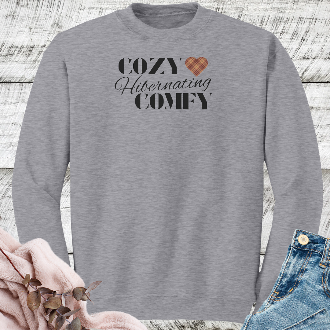 Cozy Comfy Sweatshirt, Hibernating Sweater, Women's Fall Oversized Crewneck Sweatshirt, Gift for Fall Lover, Homebody Lover