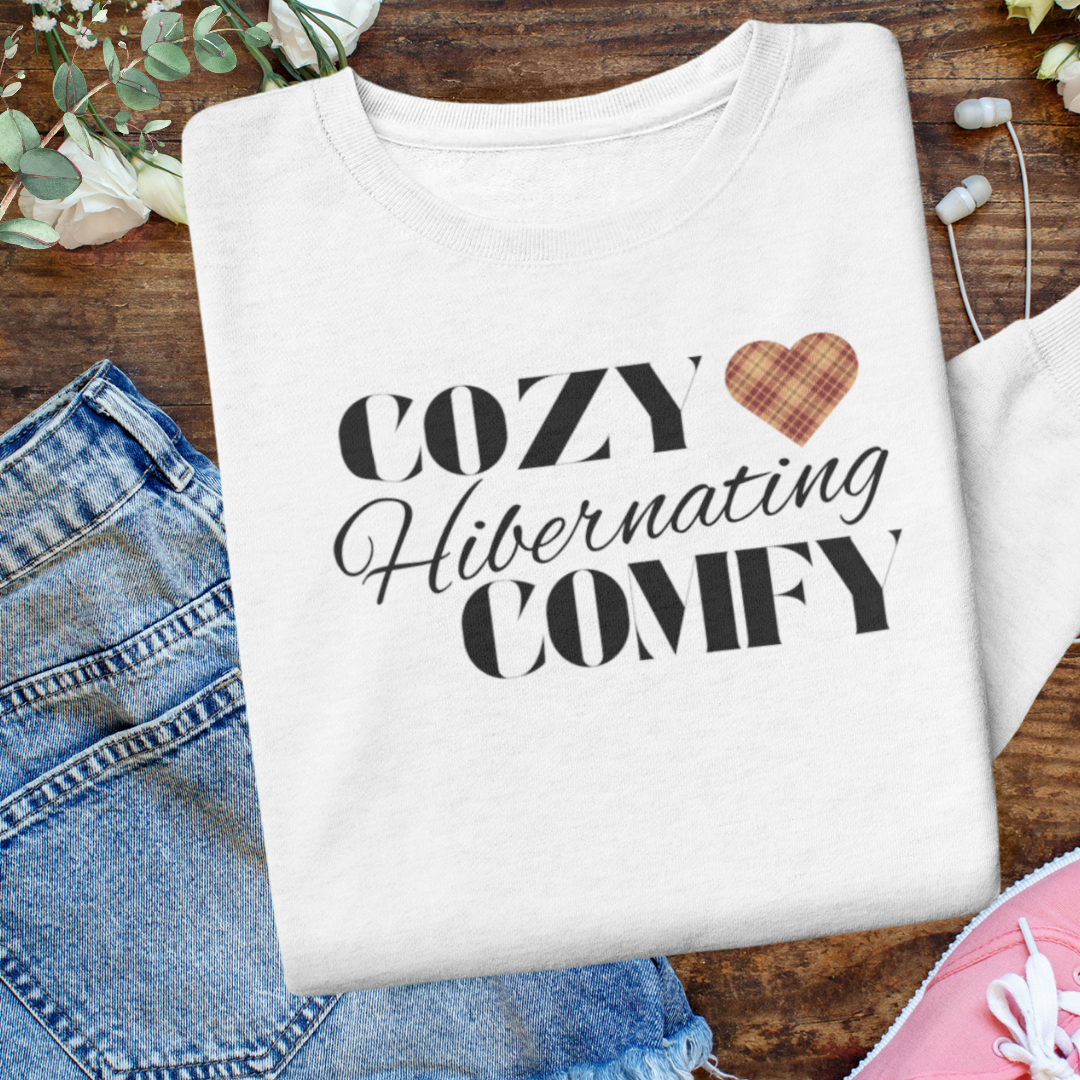 Cozy Comfy Sweatshirt, Hibernating Sweater, Women's Fall Oversized Crewneck Sweatshirt, Gift for Fall Lover, Homebody Lover