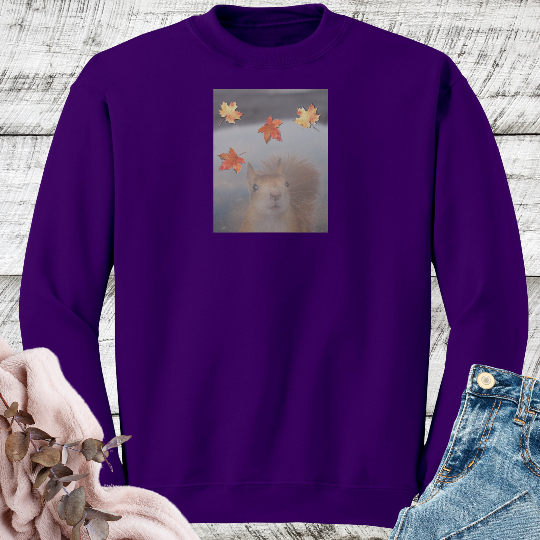 Squirrel Sweatshirt, Squirrel Lover Crewneck Sweater, Cute Squirrel Apparel, Gift for Squirrel Mom, Squirrel Whisperer Fall Sweater