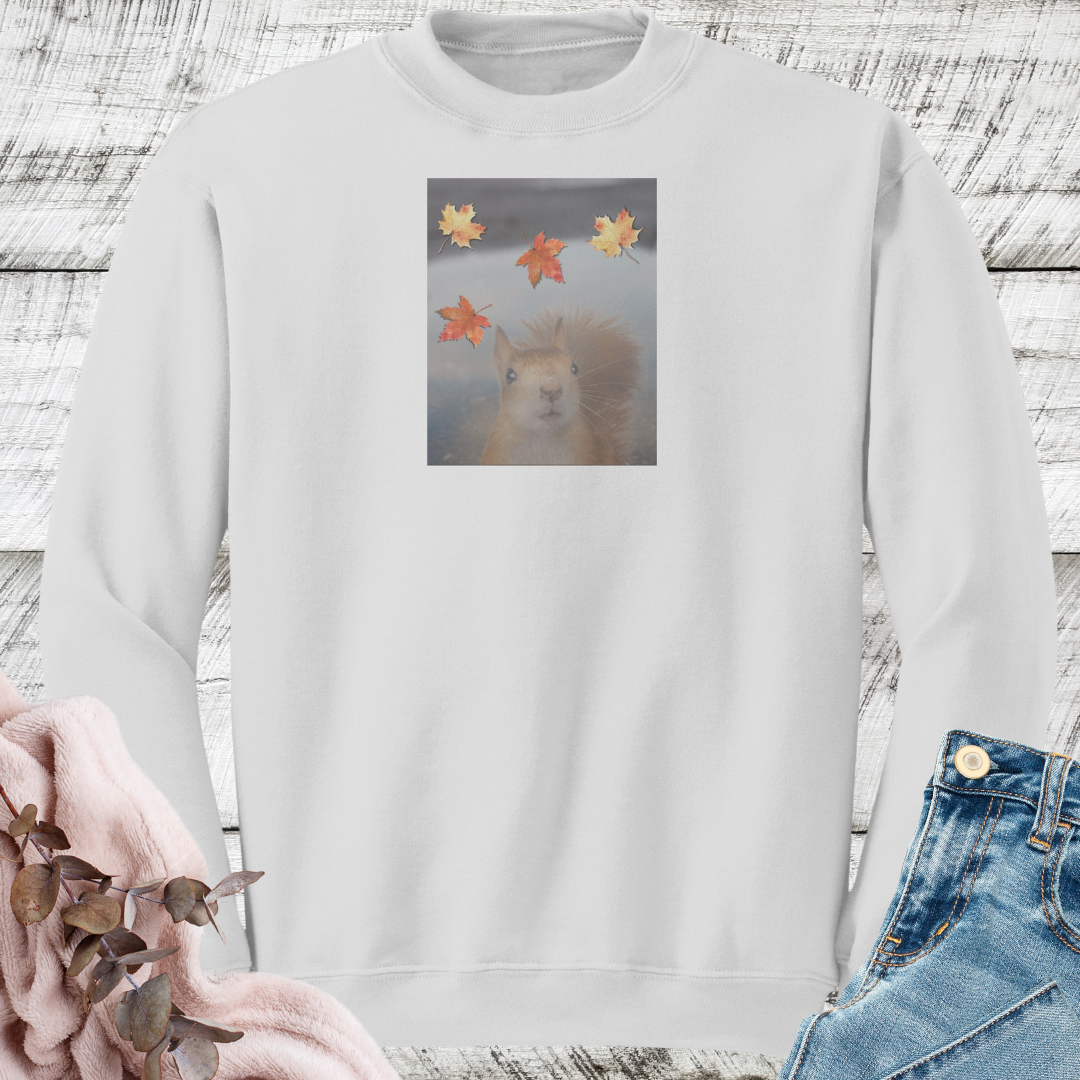 Squirrel Sweatshirt, Squirrel Lover Crewneck Sweater, Cute Squirrel Apparel, Gift for Squirrel Mom, Squirrel Whisperer Fall Sweater