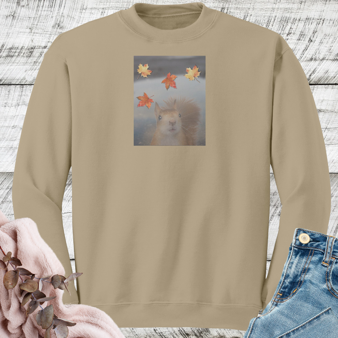 Squirrel Sweatshirt, Squirrel Lover Crewneck Sweater, Cute Squirrel Apparel, Gift for Squirrel Mom, Squirrel Whisperer Fall Sweater