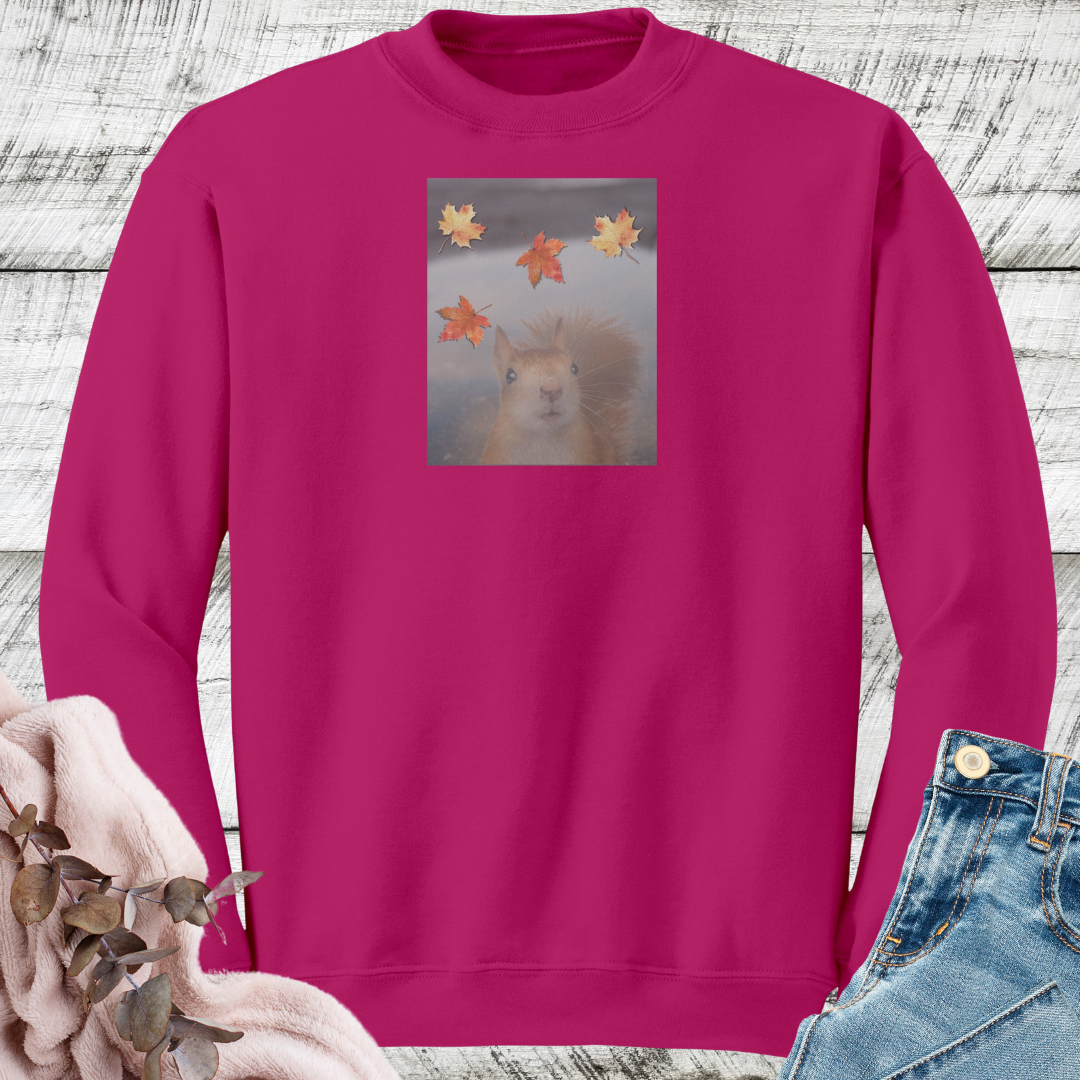 Squirrel Sweatshirt, Squirrel Lover Crewneck Sweater, Cute Squirrel Apparel, Gift for Squirrel Mom, Squirrel Whisperer Fall Sweater