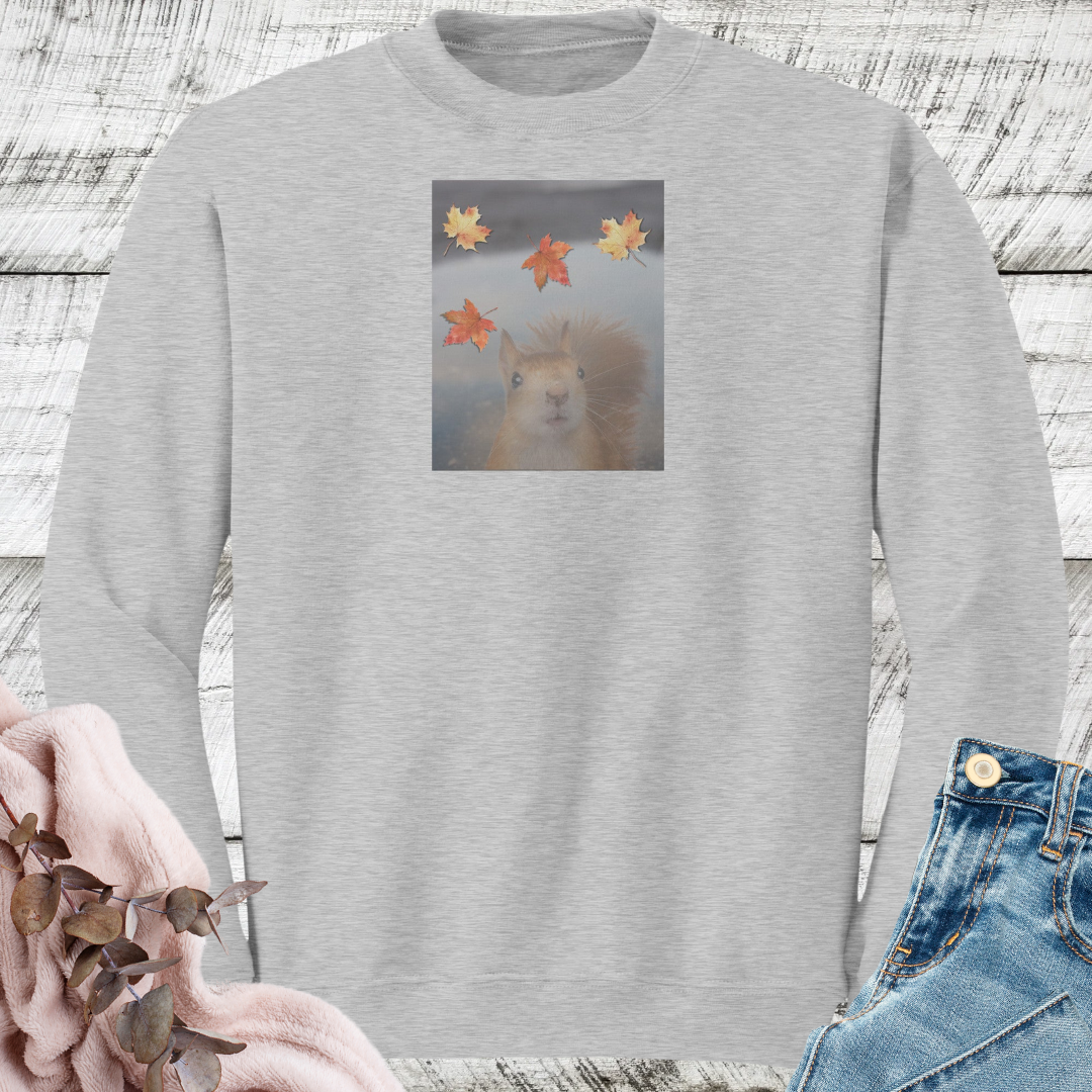Squirrel Sweatshirt, Squirrel Lover Crewneck Sweater, Cute Squirrel Apparel, Gift for Squirrel Mom, Squirrel Whisperer Fall Sweater