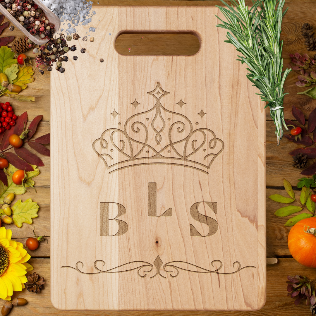 Personalized Cutting Board, Royal Collection, Monogram Kitchenware, Custom Housewarming Gift, New Home Gift, Unique Gift for Her