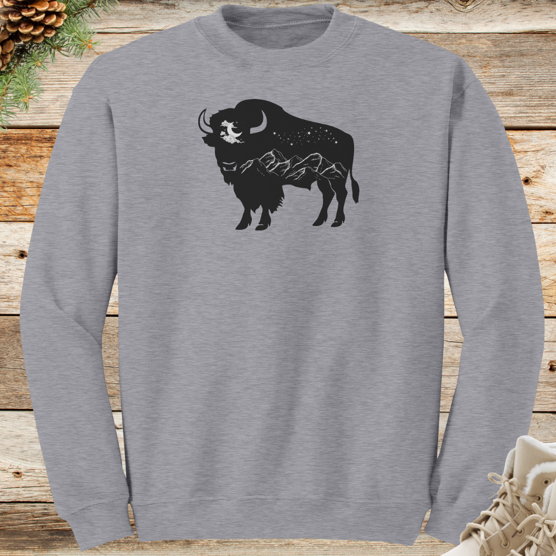 Bison Lover Sweatshirt, Buffalo Sweater, National Parks Camper Clothing, Nature Lover Gift, Outdoorsy Sweatshirt, Camp Gift