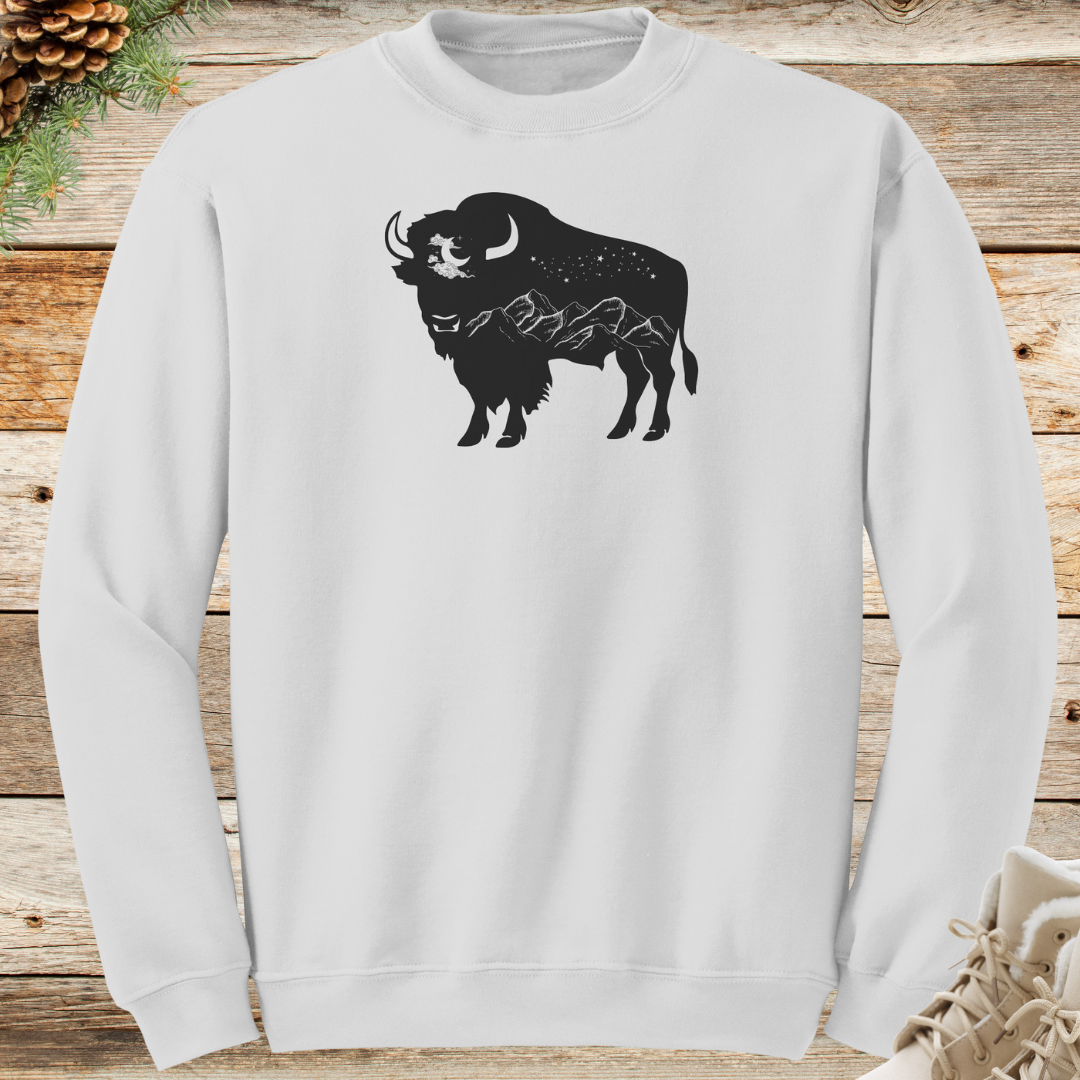 Bison Lover Sweatshirt, Buffalo Sweater, National Parks Camper Clothing, Nature Lover Gift, Outdoorsy Sweatshirt, Camp Gift