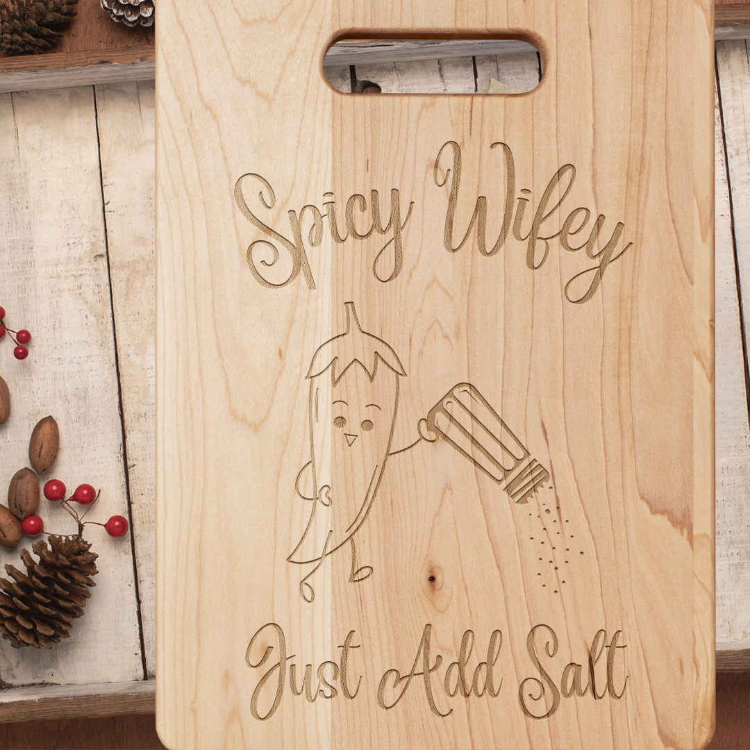 Funny Kitchen Decor, Wifey Collection, Chilli Lover Gift, Cutting Board, New Home Gift, Wedding Gift, Housewarming Gift